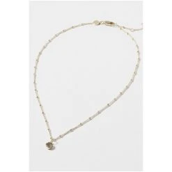 Oliver Bonas Alula Round Labradorite Drop Gold Plated Pendant Necklace -Oliver Bonas Shop unnamed file 1422