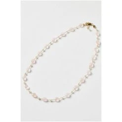 Oliver Bonas Pink Clover Pearl And Quartz Gold Plated Collar Necklace -Oliver Bonas Shop unnamed file 1429