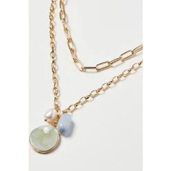 Oliver Bonas Natural Sadie Disc And Pearl Charm Layered Pendant Necklace -Oliver Bonas Shop unnamed file 1432
