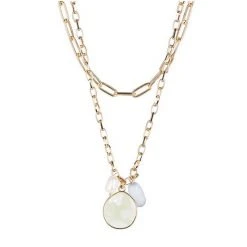 Oliver Bonas Natural Sadie Disc And Pearl Charm Layered Pendant Necklace -Oliver Bonas Shop unnamed file 1435