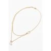 Oliver Bonas Natural Zara Stone Drop Layered Pendant Necklace