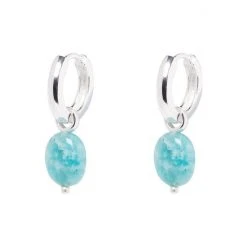 Oliver Bonas Lucia Blue Chunky Sterling Silver Hoop And Oval Amazonite Drop Hoop Earrings -Oliver Bonas Shop unnamed file 144