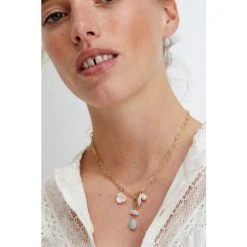 Oliver Bonas Natural Brea Flower Pearl And Stone Drop Necklace -Oliver Bonas Shop unnamed file 1454