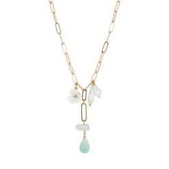 Oliver Bonas Natural Brea Flower Pearl And Stone Drop Necklace -Oliver Bonas Shop unnamed file 1455