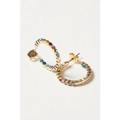 Oliver Bonas Gold Beatrix Stone Dot Played Hoop Earrings -Oliver Bonas Shop unnamed file 147