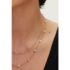 Oliver Bonas Natural Multi Layered Chain Necklace -Oliver Bonas Shop unnamed file 1487