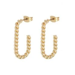 Oliver Bonas Gold Serena Thin Twisted Hoop Earrings