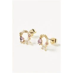 Oliver Bonas Pink Lyra Flowers & Stone Cluster Stud Earrings -Oliver Bonas Shop unnamed file 15