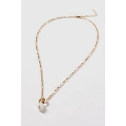 Oliver Bonas Gold Tone Rafa Round Bead Pearl Drop Chain Necklace -Oliver Bonas Shop unnamed file 1502