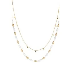 Oliver Bonas Natural Elle Mini Disc Layered Necklace