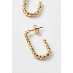 Oliver Bonas Gold Serena Thin Twisted Hoop Earrings -Oliver Bonas Shop unnamed file 152