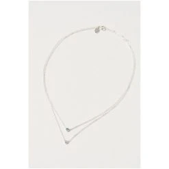 Oliver Bonas Briar Disc And Green Malachite Inlay Dot Silver Double Row Layered Necklace -Oliver Bonas Shop unnamed file 1529