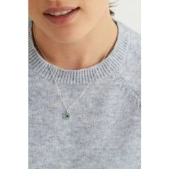 Oliver Bonas Green Clancy Circle Stone Drop Silver Pendant Necklace -Oliver Bonas Shop unnamed file 1540