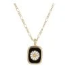 Oliver Bonas Black Laguna Daisy Black Enamel Square Pendant Necklace -Oliver Bonas Shop unnamed file 1562