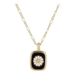 Oliver Bonas Black Laguna Daisy Black Enamel Square Pendant Necklace -Oliver Bonas Shop unnamed file 1567