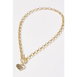 Oliver Bonas Womens Gold Plated Brass Adelaide Chunky Chain & Heart Charm Collar Necklace -Oliver Bonas Shop unnamed file 1569