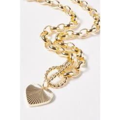 Oliver Bonas Womens Gold Plated Brass Adelaide Chunky Chain & Heart Charm Collar Necklace -Oliver Bonas Shop unnamed file 1570