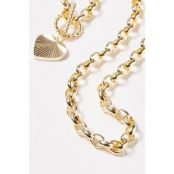 Oliver Bonas Womens Gold Plated Brass Adelaide Chunky Chain & Heart Charm Collar Necklace -Oliver Bonas Shop unnamed file 1571