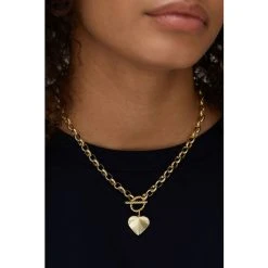 Oliver Bonas Womens Gold Plated Brass Adelaide Chunky Chain & Heart Charm Collar Necklace -Oliver Bonas Shop unnamed file 1573