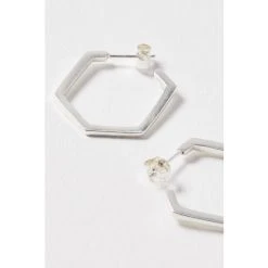 Oliver Bonas Hexagon Silver Hoops -Oliver Bonas Shop unnamed file 159