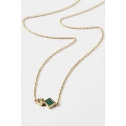 Oliver Bonas Corliss Square Stone & Engraved Disc Gold Plated Necklace -Oliver Bonas Shop unnamed file 1597