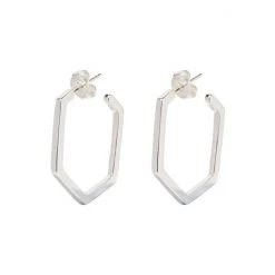 Oliver Bonas Hexagon Silver Hoops -Oliver Bonas Shop unnamed file 160