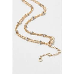 Oliver Bonas Nyla Natural Enamel Bead & Pearl Drop Layered Chain Necklace -Oliver Bonas Shop unnamed file 1603