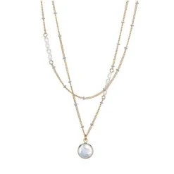 Oliver Bonas Nyla Natural Enamel Bead & Pearl Drop Layered Chain Necklace -Oliver Bonas Shop unnamed file 1605