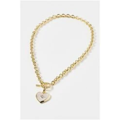 Oliver Bonas Gold Skip Pearl Heart Charm Gold Plated Collar Chain Necklace -Oliver Bonas Shop unnamed file 1624