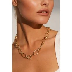 Oliver Bonas Gold Galia Chunky Chain T Bar Collar Necklace -Oliver Bonas Shop unnamed file 1629
