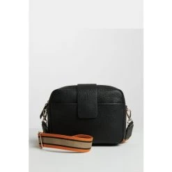Oliver Bonas Black Fold Over Camera Cross Body Bag
