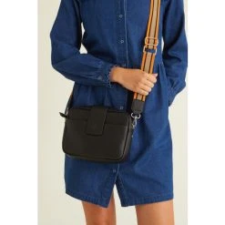 Oliver Bonas Black Fold Over Camera Cross Body Bag -Oliver Bonas Shop unnamed file 1651