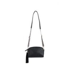 Oliver Bonas Black Mindy Puff Animal Print Cross-Body Bag