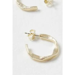 Oliver Bonas Gold Tone Arley Twist Plated Hoop Earrings -Oliver Bonas Shop unnamed file 169