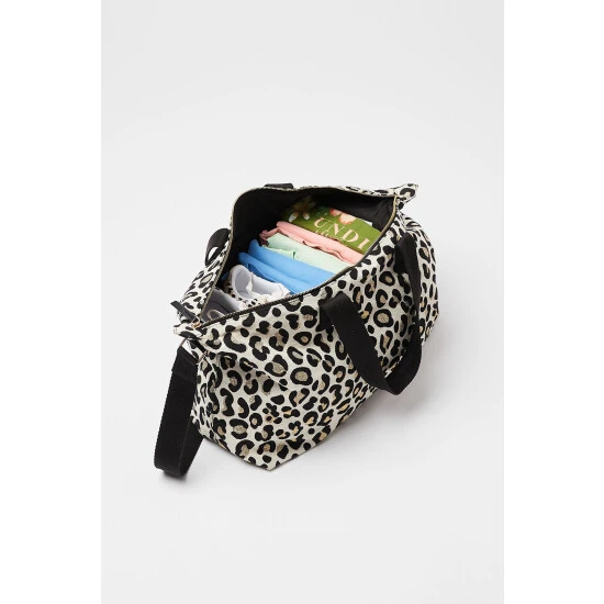 Oliver Bonas Laurie Leopard Jacquard Weekend Bag 5 Oliver Bonas Laurie Leopard Jacquard Weekend Bag - Image 3