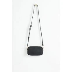 Oliver Bonas Mini Naha Animal Print Strap Phone Cross-Body Black Bag