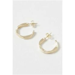 Oliver Bonas Gold Tone Arley Twist Plated Hoop Earrings -Oliver Bonas Shop unnamed file 173