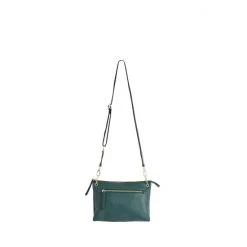Oliver Bonas Green Laurie Triple Pocket & Metallic Cross-Body Bag