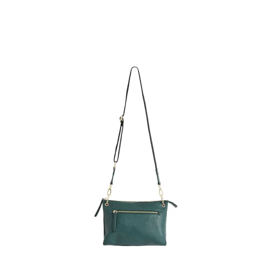 Oliver Bonas Green Laurie Triple Pocket & Metallic Cross-Body Bag 3 Oliver Bonas Green Laurie Triple Pocket & Metallic Cross-Body Bag