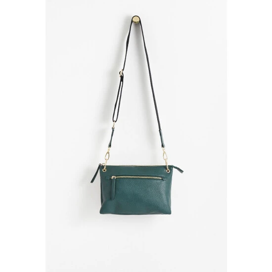 Oliver Bonas Green Laurie Triple Pocket & Metallic Cross-Body Bag 4 Oliver Bonas Green Laurie Triple Pocket & Metallic Cross-Body Bag - Image 2