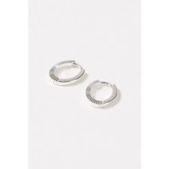 Oliver Bonas Omaira Half Engraved Oval Sterling Silver Clicker Hoops -Oliver Bonas Shop unnamed file 178