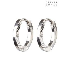 Oliver Bonas Omaira Half Engraved Oval Sterling Silver Clicker Hoops -Oliver Bonas Shop unnamed file 179