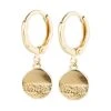 Oliver Bonas Gold Plated Bonita Textured Semi Circle Drop Earrings