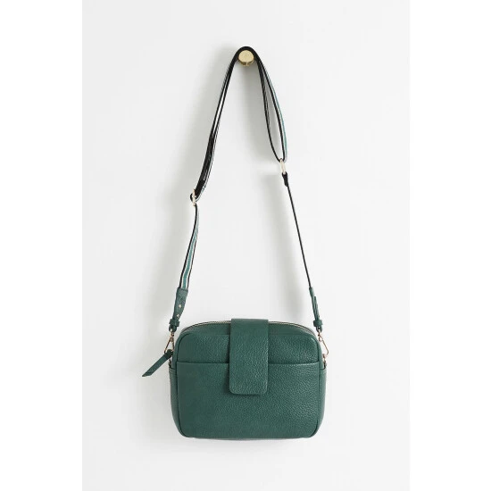 Oliver Bonas Eve Stripe Teal Green Camera Cross-Body Bag 5 Oliver Bonas Eve Stripe Teal Green Camera Cross-Body Bag - Image 3