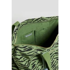 Oliver Bonas Green Zebra Print Khaki Canvas Weekend Bag -Oliver Bonas Shop unnamed file 1878