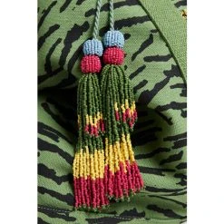 Oliver Bonas Green Zebra Print Khaki Canvas Weekend Bag -Oliver Bonas Shop unnamed file 1879