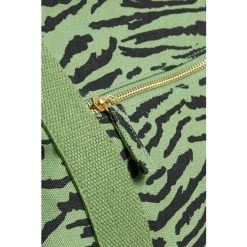 Oliver Bonas Green Zebra Print Khaki Canvas Weekend Bag -Oliver Bonas Shop unnamed file 1880