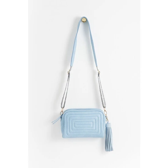 Oliver Bonas Blue Mindy Puff Detail Cross-Body Bag 4 Oliver Bonas Blue Mindy Puff Detail Cross-Body Bag - Image 2