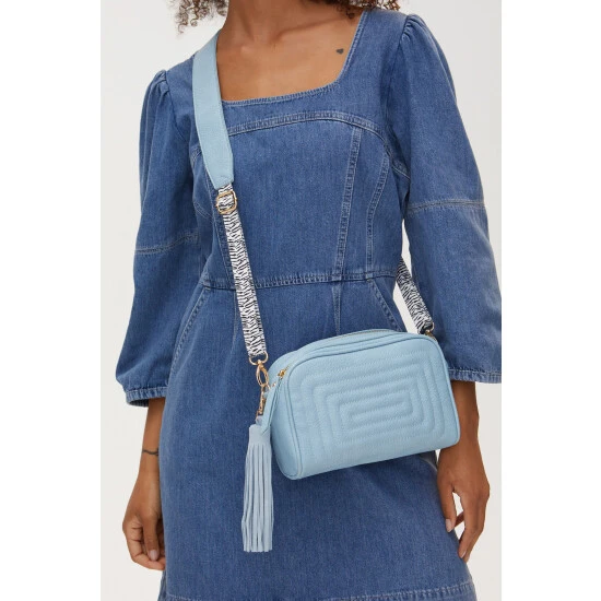 Oliver Bonas Blue Mindy Puff Detail Cross-Body Bag 9 Oliver Bonas Blue Mindy Puff Detail Cross-Body Bag - Image 7