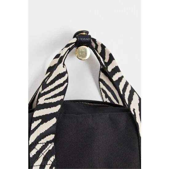 Oliver Bonas Black Olivia Zebra Print Black Backpack 6 Oliver Bonas Black Olivia Zebra Print Black Backpack - Image 4